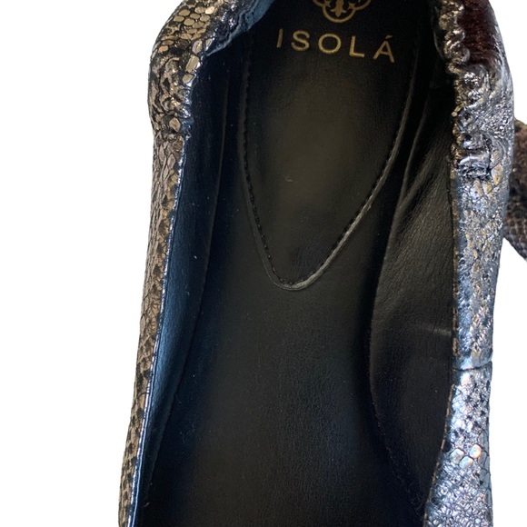 ISOLA PADRA METALLIC LEATHER POINTY TOE FLATS - Picture 8 of 16